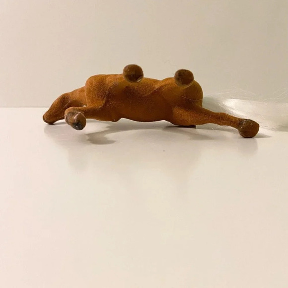 Vintage Flocked Horse Figure 4 Inch Tall Unmarked Toy - Picture 13 of 14